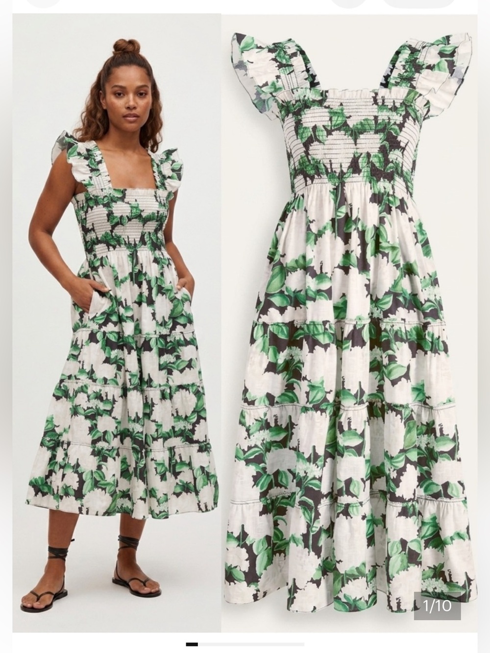 Hill House Ellie Smocked Midi Dress in Night Bloom
